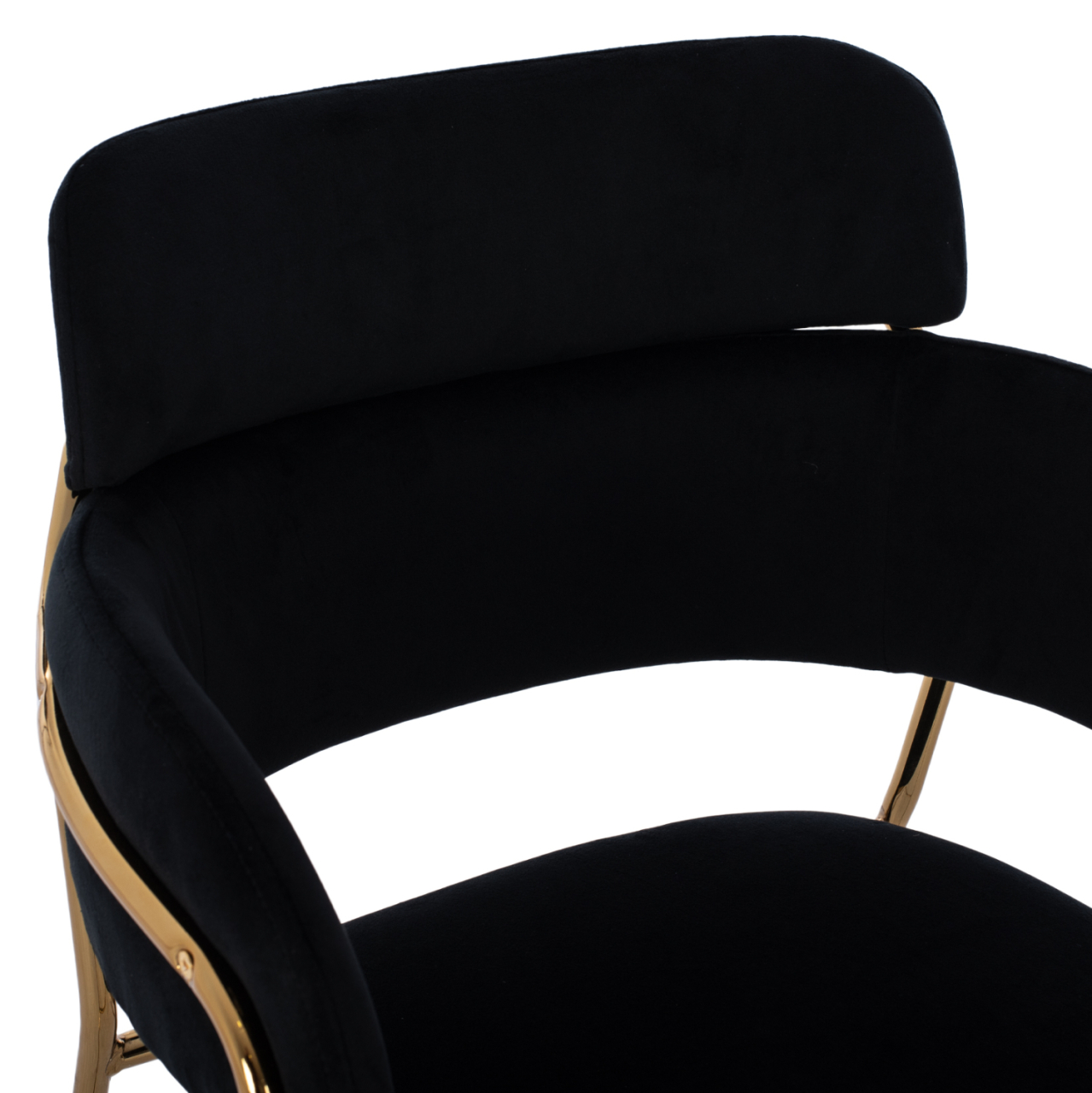 MEDIUM HEIGHT STOOL HM8735.04 VELVET BLACK GOLD PLATED FRAME 54x58x95Y cm. [7]