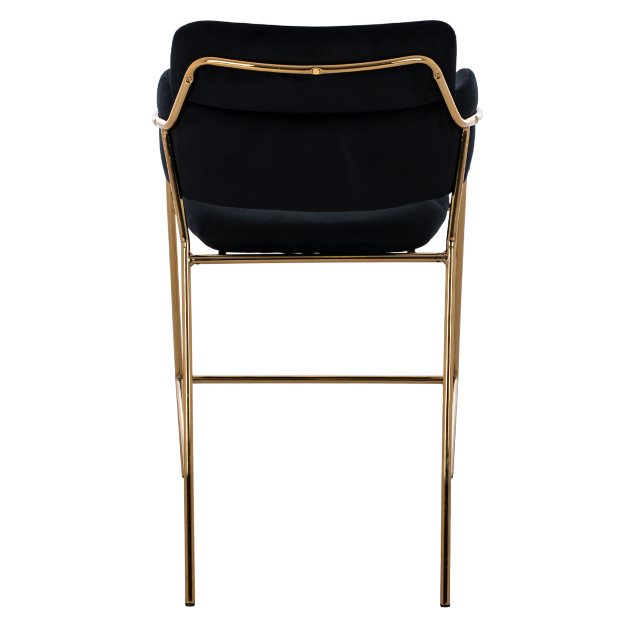 MEDIUM HEIGHT STOOL HM8735.04 VELVET BLACK GOLD PLATED FRAME 54x58x95Y cm. [6]