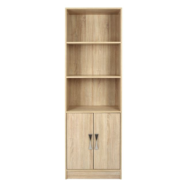 Melamine bookcase ENSLEY HM2027.03 Sonama with metallic handle 60x30x180 [3]