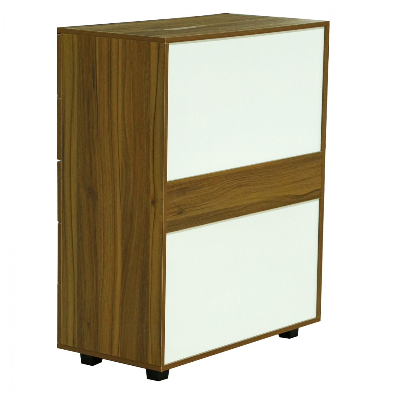 MELAMINE DRESSER THORG HM8995.02 WITH 5 WALNUT-COLORED DRAWERS 80Χ40Χ100H cm. [4]