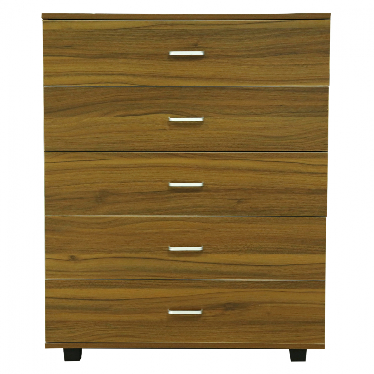 MELAMINE DRESSER THORG HM8995.02 WITH 5 WALNUT-COLORED DRAWERS 80Χ40Χ100H cm. [2]