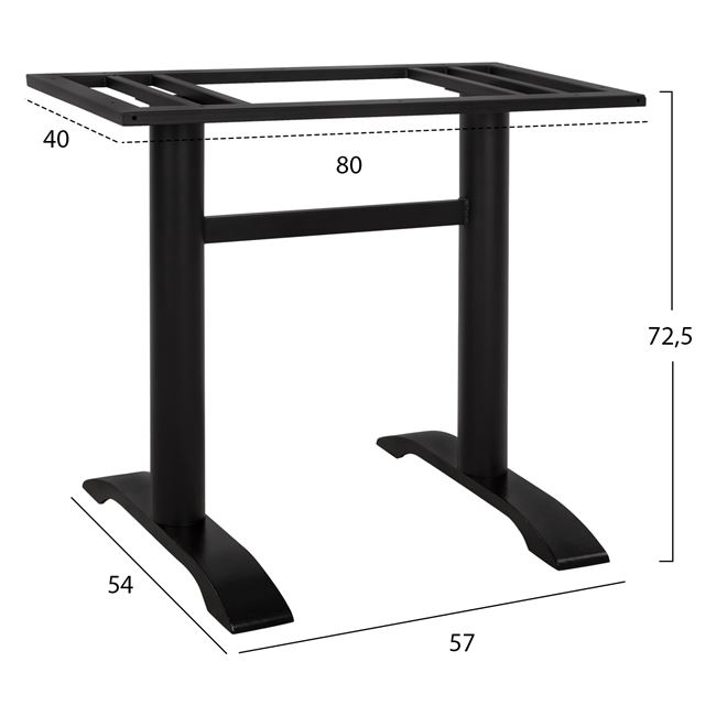 Metal base black matte 57x54x72.5 with desktop support HM458 [2]