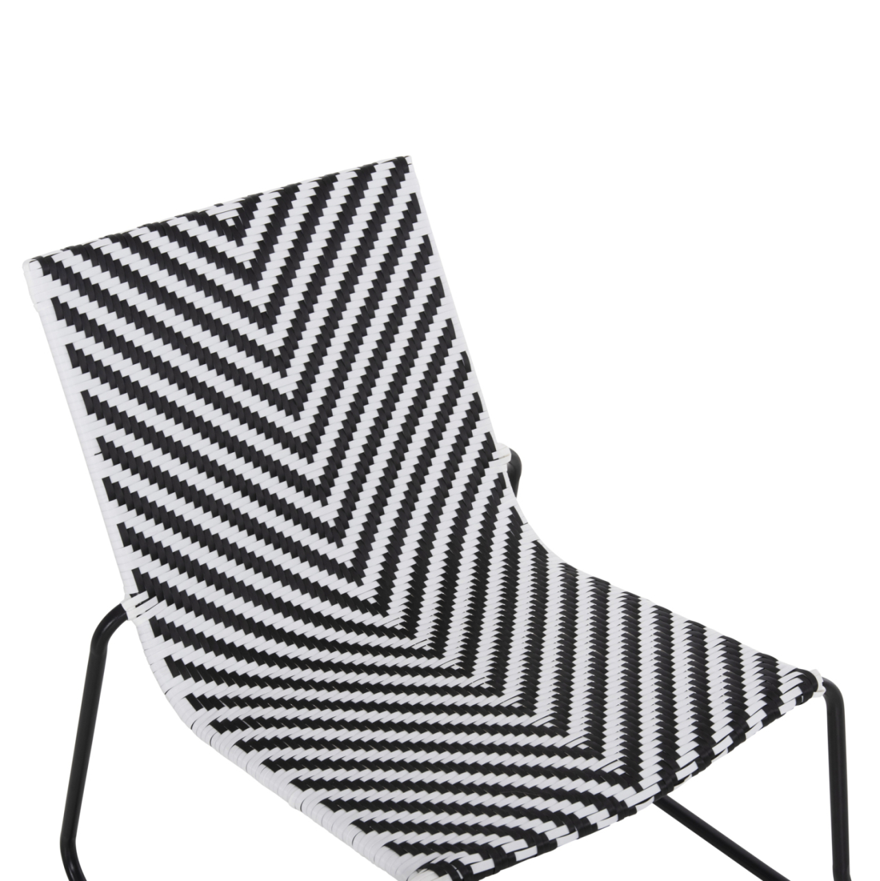 METAL CHAIR PONY HM6082 BLACK and WHITE SYNTHETIC RATTAN 66x68x75Hcm. [7]