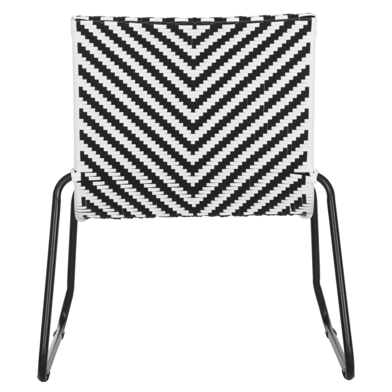 METAL CHAIR PONY HM6082 BLACK and WHITE SYNTHETIC RATTAN 66x68x75Hcm. [6]