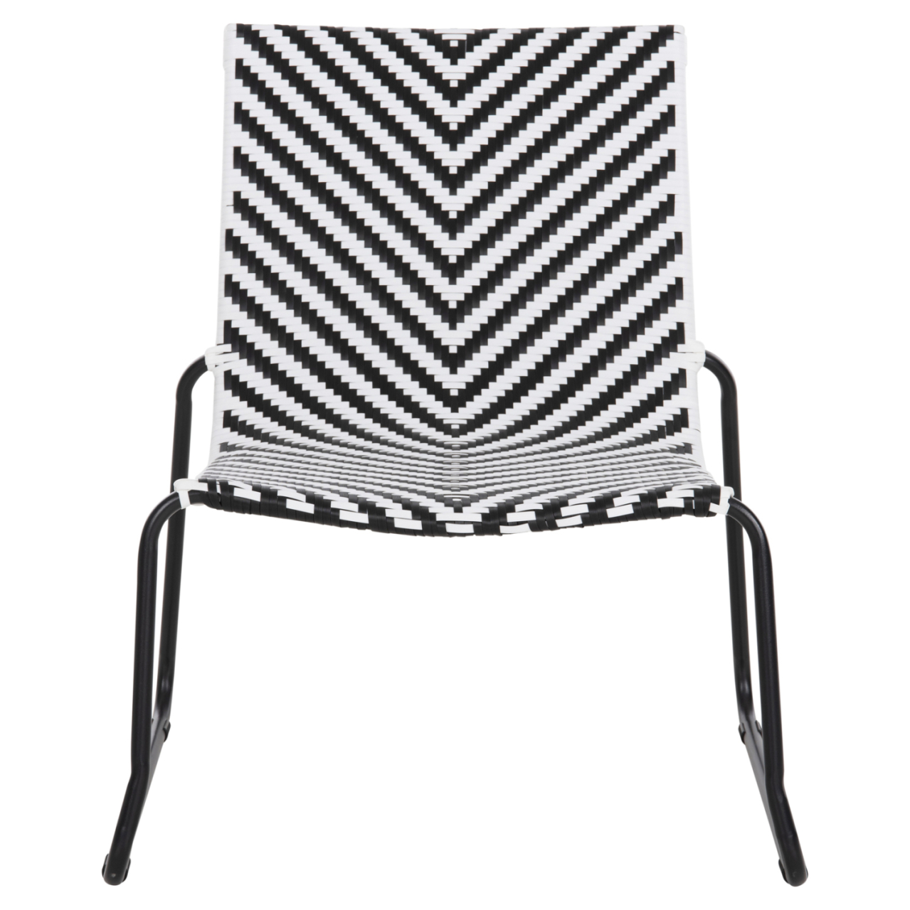 METAL CHAIR PONY HM6082 BLACK and WHITE SYNTHETIC RATTAN 66x68x75Hcm. [3]