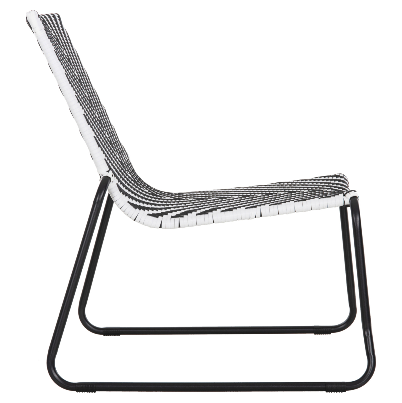 METAL CHAIR PONY HM6082 BLACK and WHITE SYNTHETIC RATTAN 66x68x75Hcm. [4]