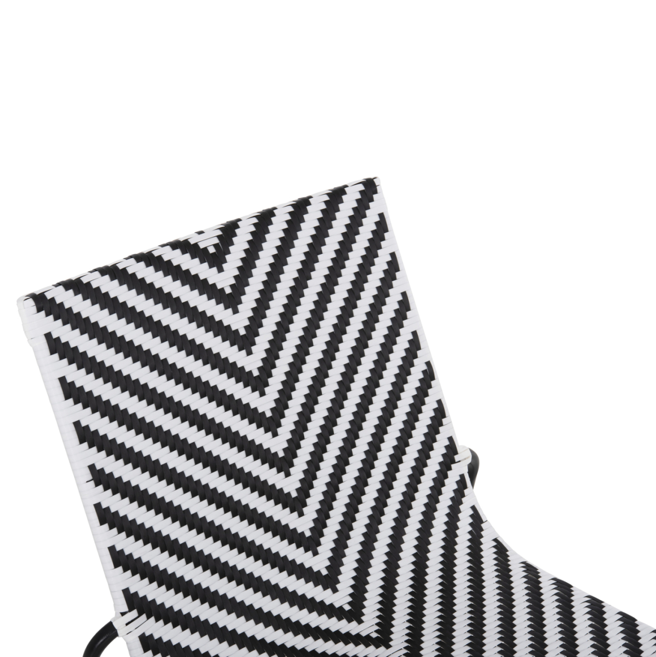 METAL CHAIR PONY HM6082 BLACK and WHITE SYNTHETIC RATTAN 66x68x75Hcm. [8]