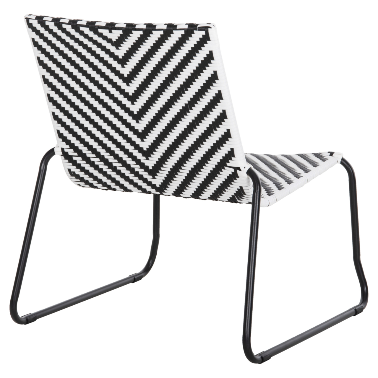 METAL CHAIR PONY HM6082 BLACK and WHITE SYNTHETIC RATTAN 66x68x75Hcm. [5]