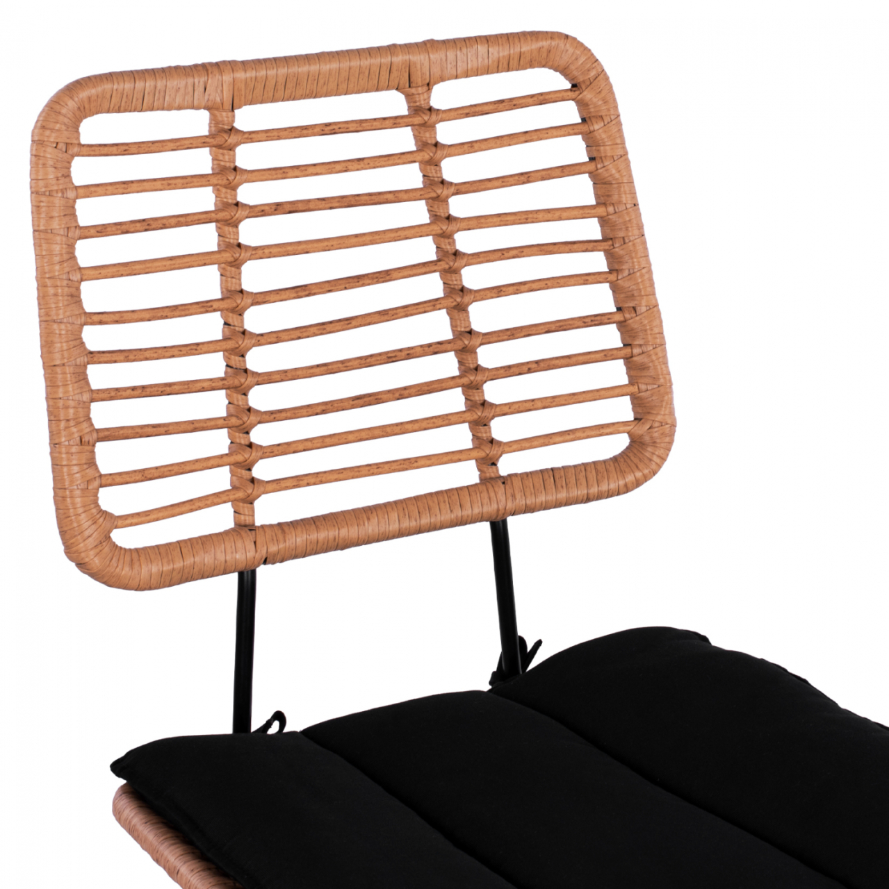 Metal Stool with pillow Allegra HM5644 with wicker in beige color 55x56x107 εκ. [7]