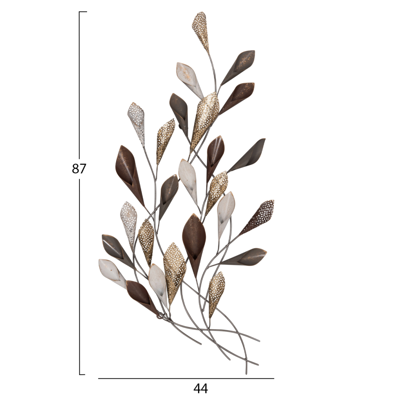 METAL WALL DECORATION HM7159 CHARCOAL GREY-GOLD 44x5x87cm [2]