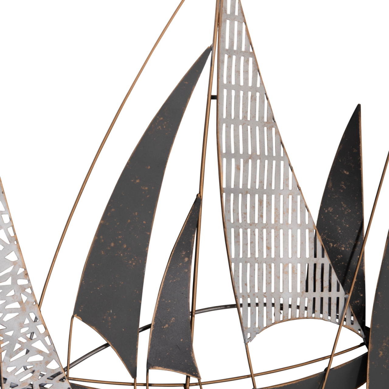 METAL WALL DECORATION HM7160 COAL WHITE GOLD 91x3x55Η cm. [8]