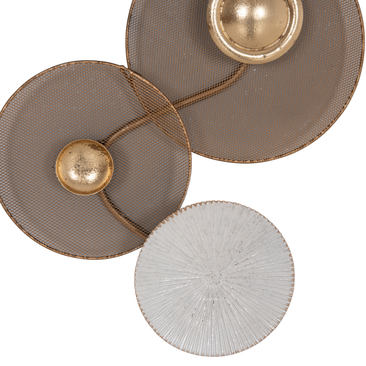 METAL WALL DECORATION HM7165 GOLD WHITE 91x6x50Y cm. [7]