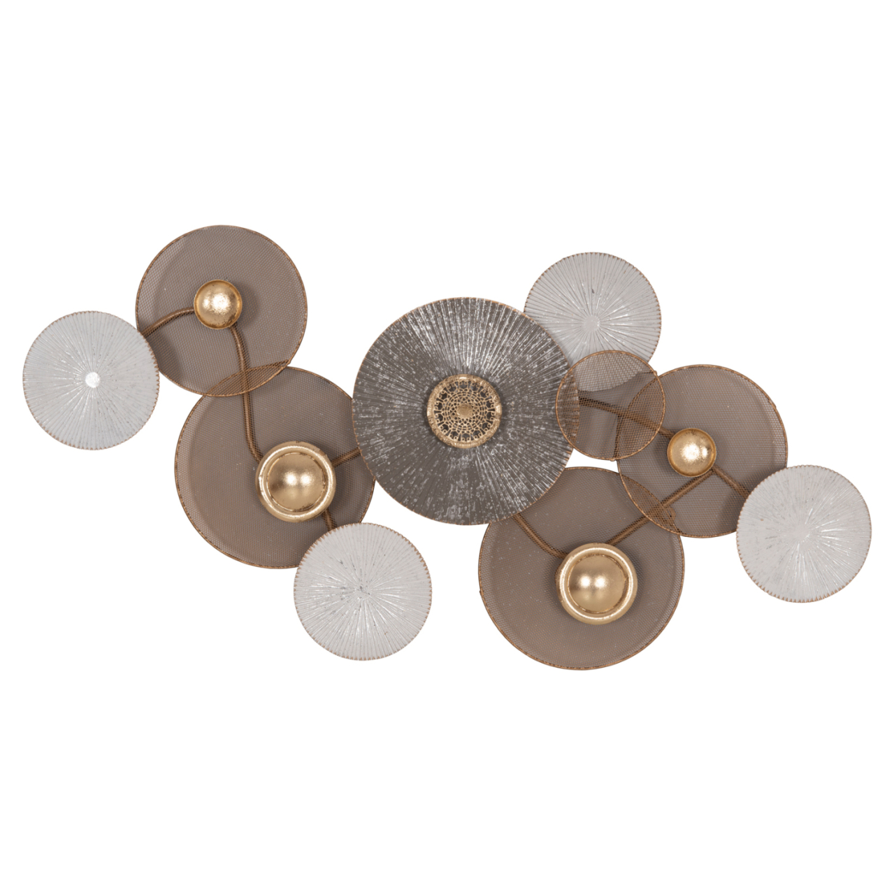 METAL WALL DECORATION HM7165 GOLD WHITE 91x6x50Y cm. [9]