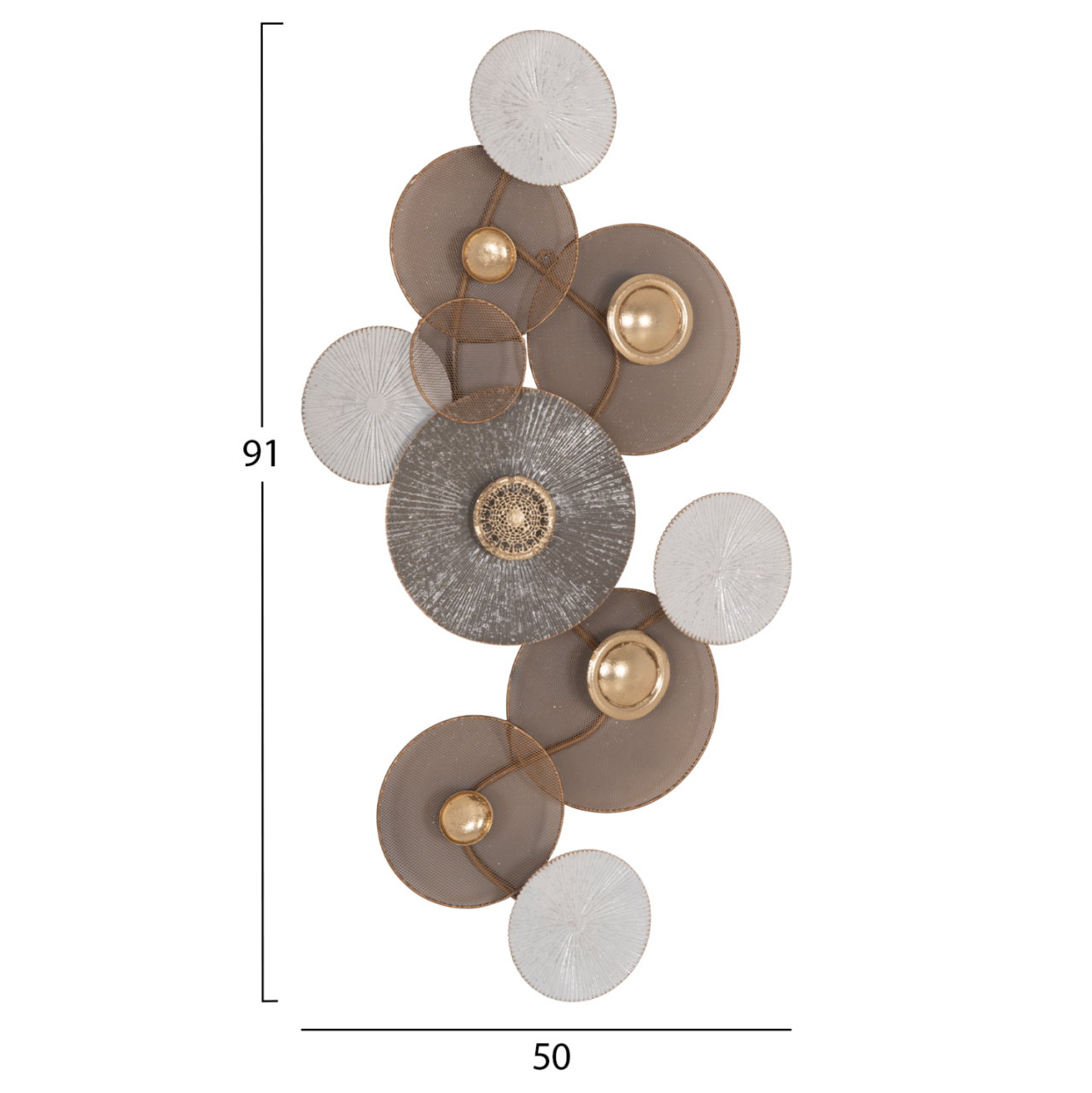 METAL WALL DECORATION HM7165 GOLD WHITE 91x6x50Y cm. [2]