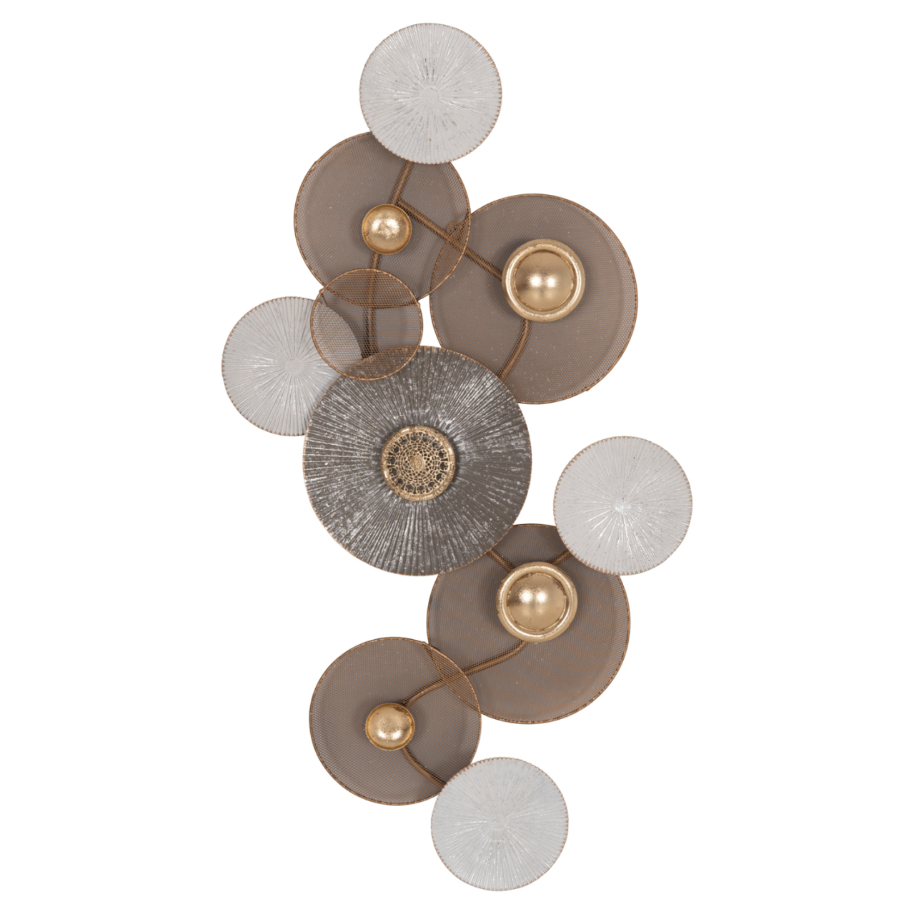 METAL WALL DECORATION HM7165 GOLD WHITE 91x6x50Y cm. [8]
