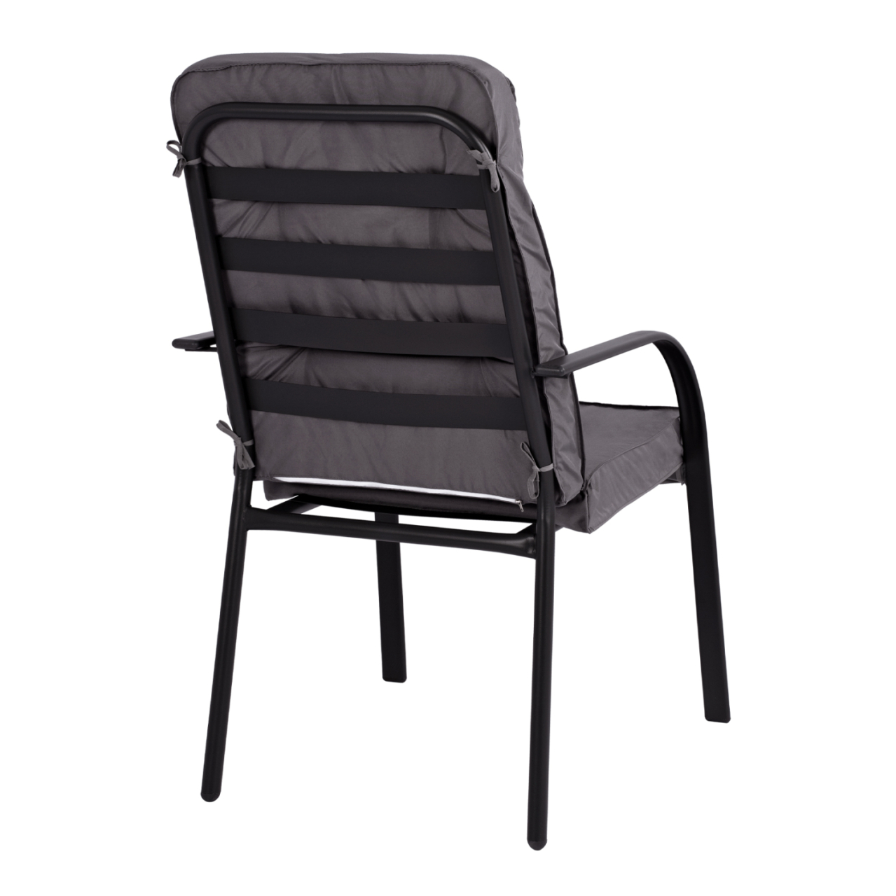 Metallic armchair Endika HM5680.01 Grey color with pillow 60x71x105cm [5]