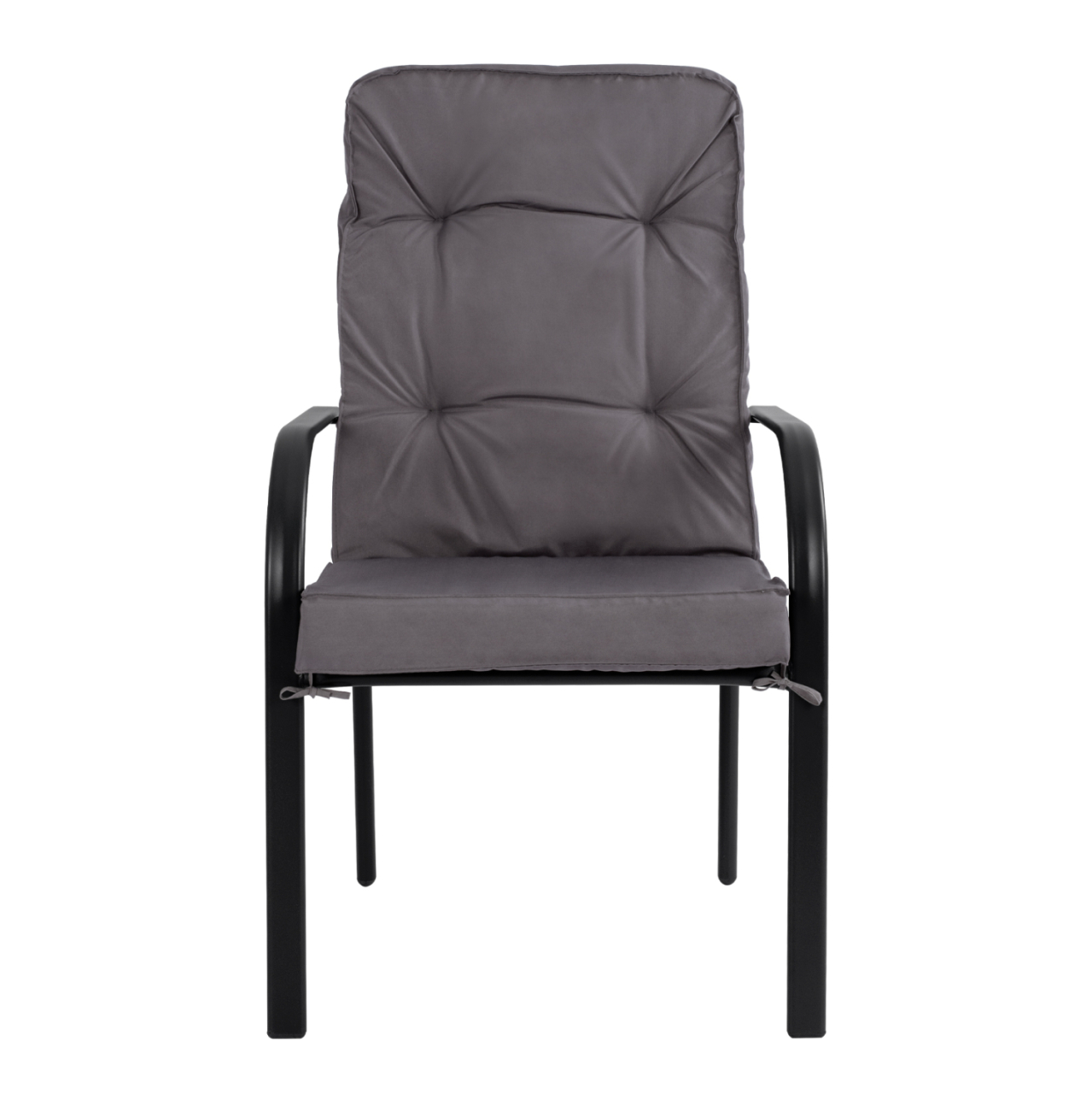 Metallic armchair Endika HM5680.01 Grey color with pillow 60x71x105cm [3]