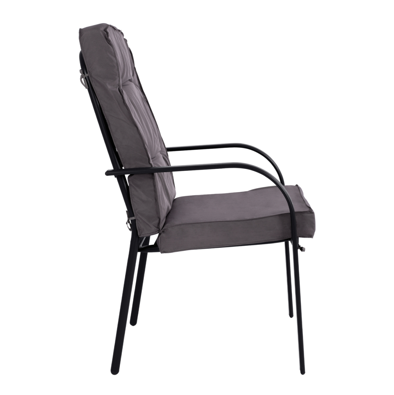Metallic armchair Endika HM5680.01 Grey color with pillow 60x71x105cm [4]