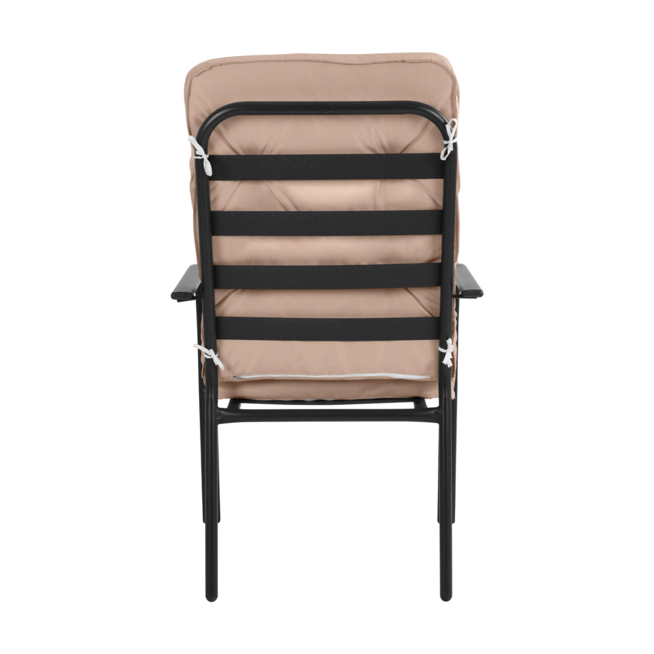 Metallic armchair Endika HM5680.02 in brown color with beige pillow 60x71x105cm [6]