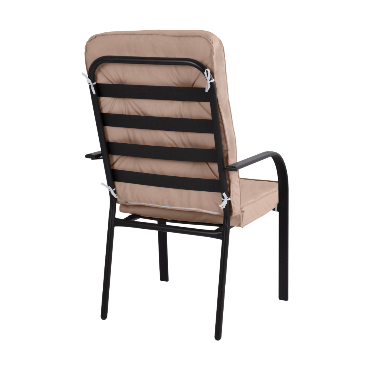 Metallic armchair Endika HM5680.02 in brown color with beige pillow 60x71x105cm [5]