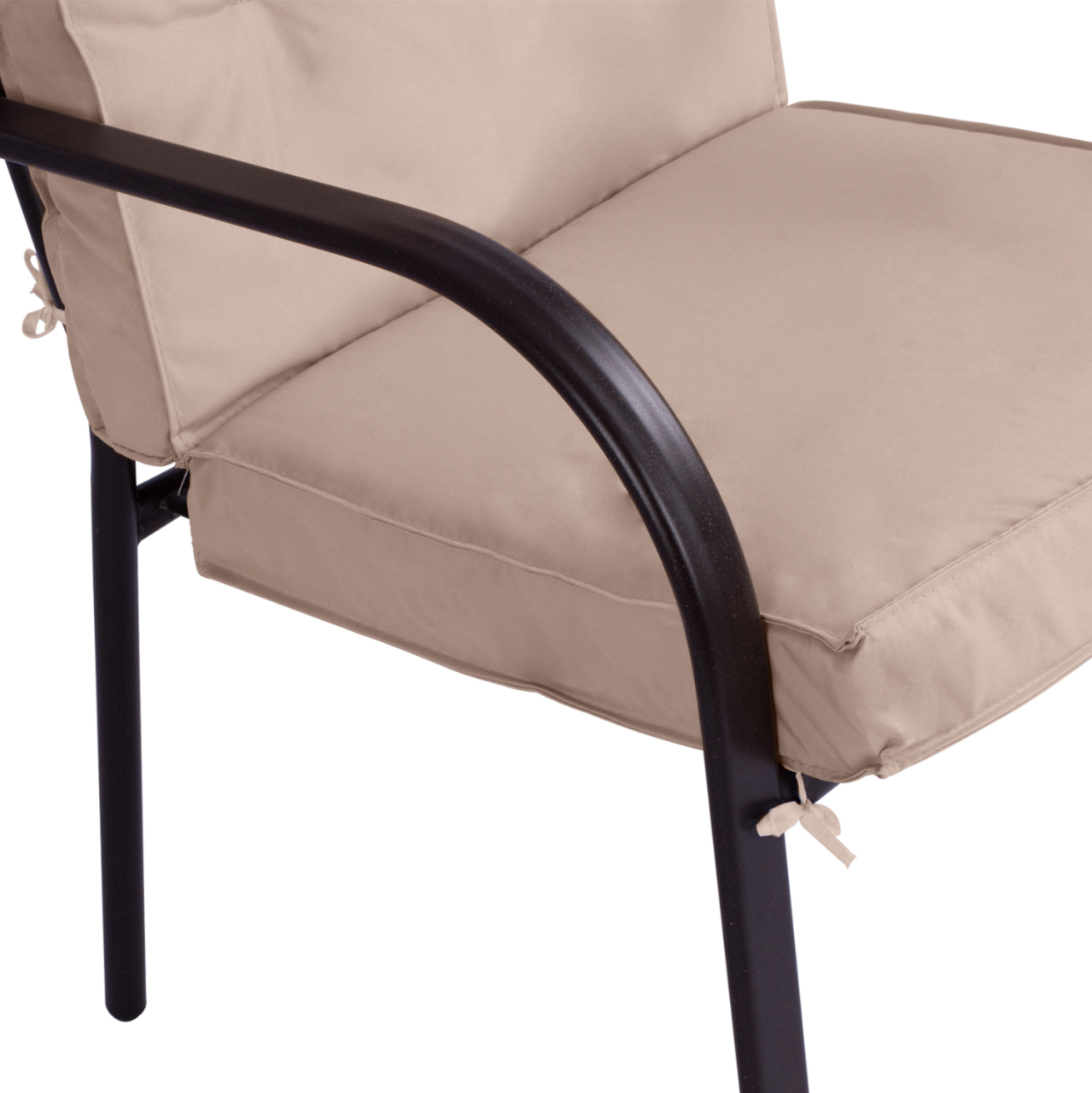 Metallic armchair Endika HM5680.02 in brown color with beige pillow 60x71x105cm [7]