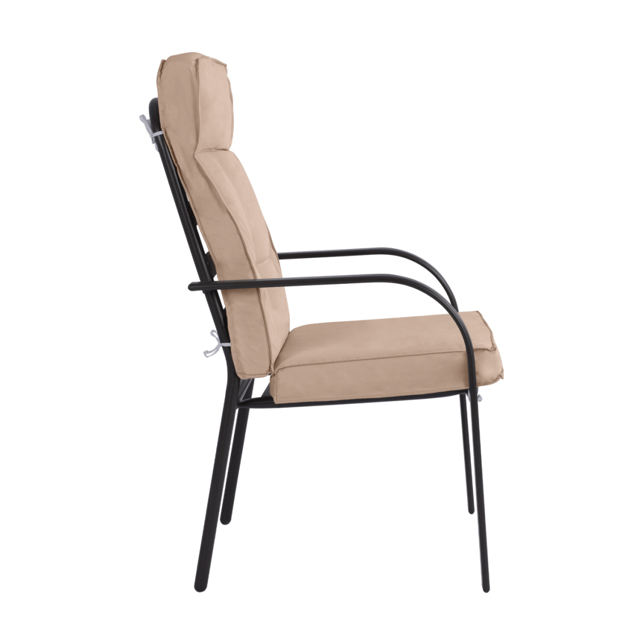 Metallic armchair Endika HM5680.02 in brown color with beige pillow 60x71x105cm [4]