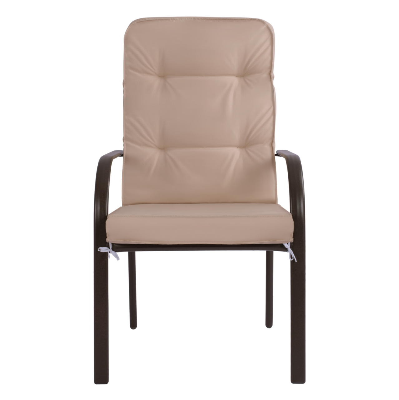 Metallic armchair Endika HM5680.02 in brown color with beige pillow 60x71x105cm [3]