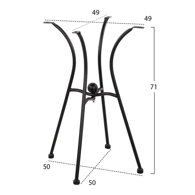 Metallic Base HM466 4legs in black color 50x50 cm. [2]