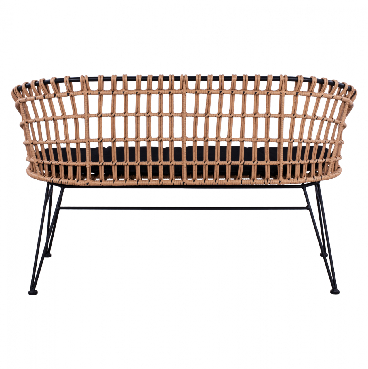 Metallic Bence Allegra HM5692 with wicker Black-Beige 124x57x77cm [4]