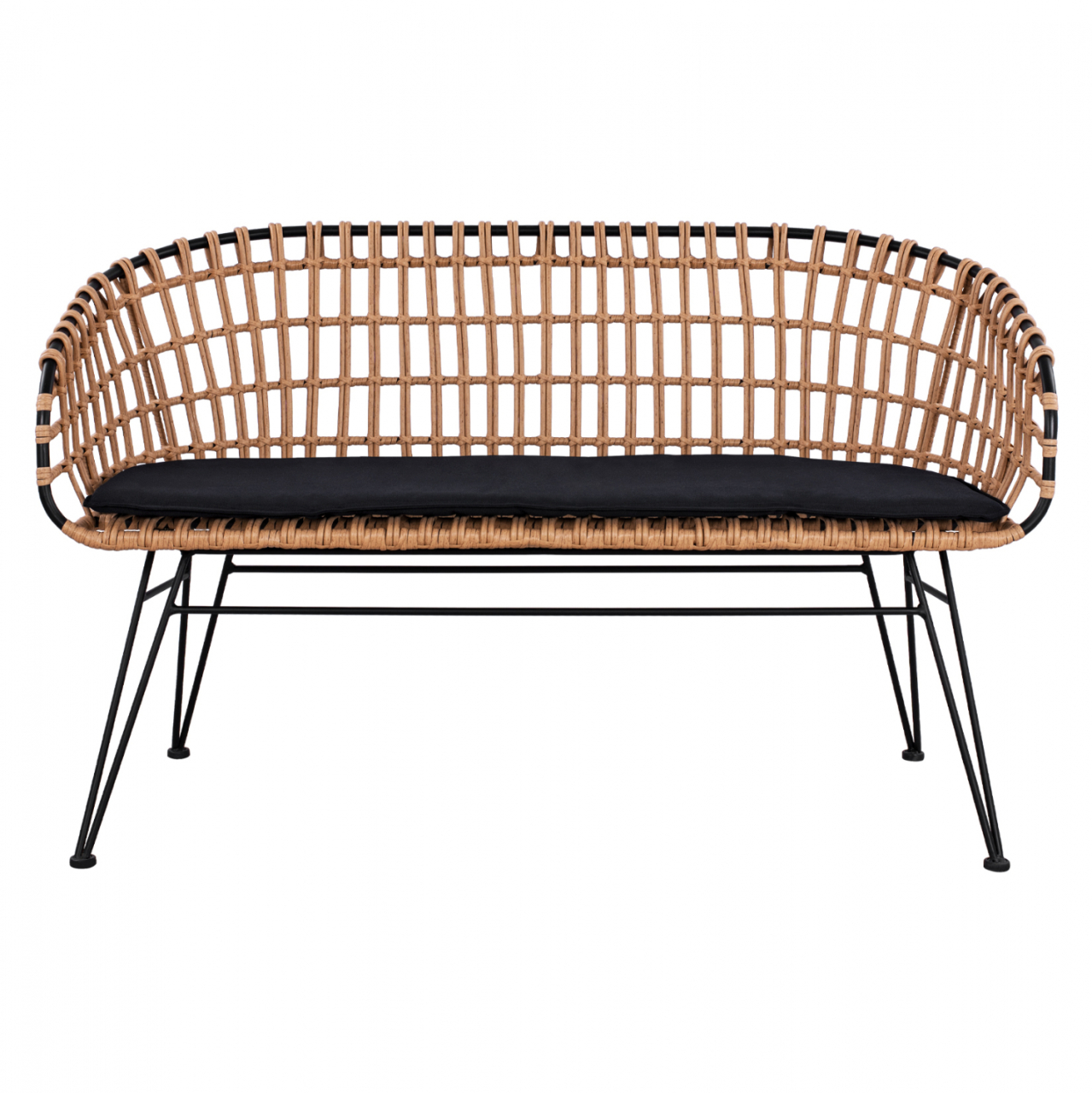 Metallic Bence Allegra HM5692 with wicker Black-Beige 124x57x77cm [3]
