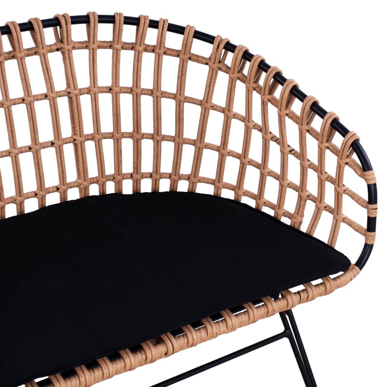 Metallic Bence Allegra HM5692 with wicker Black-Beige 124x57x77cm [5]