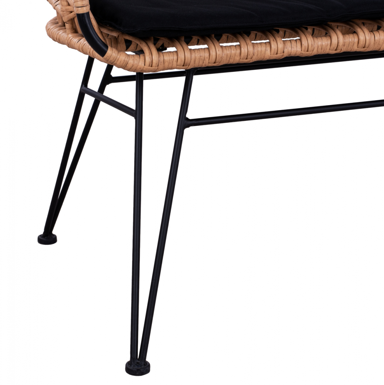 Metallic Bence Allegra HM5692 with wicker Black-Beige 124x57x77cm [7]
