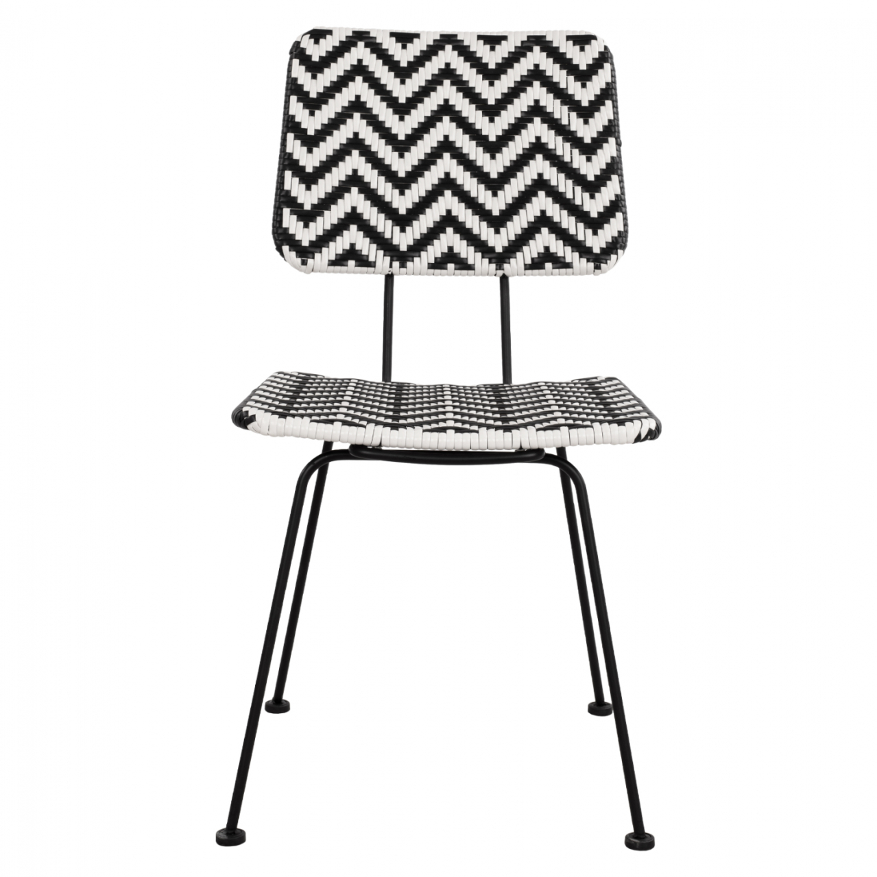 Metallic chair Allegra HM5693 with wivker Black-White 46x56x88cm [3]