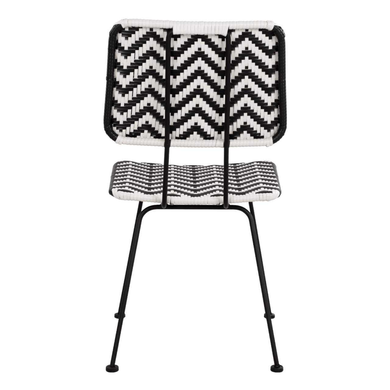 Metallic chair Allegra HM5693 with wivker Black-White 46x56x88cm [6]
