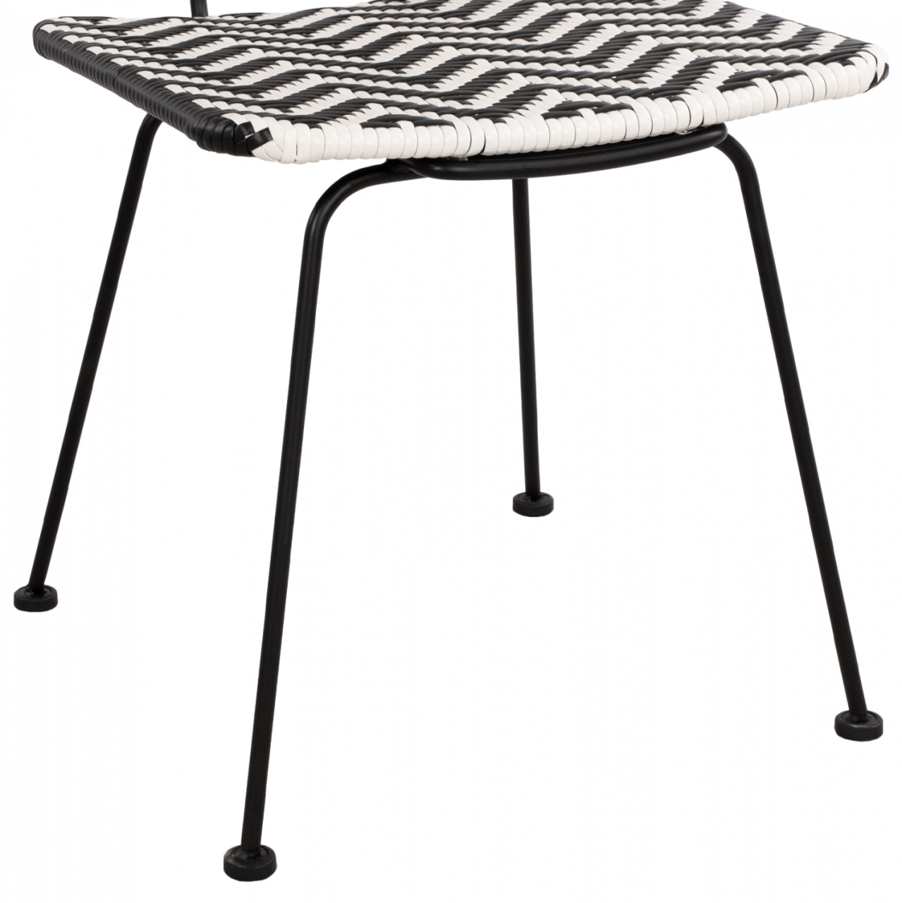 Metallic chair Allegra HM5693 with wivker Black-White 46x56x88cm [9]