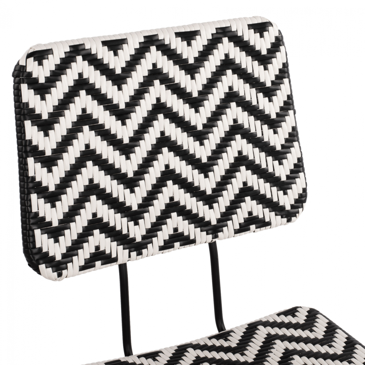 Metallic chair Allegra HM5693 with wivker Black-White 46x56x88cm [7]