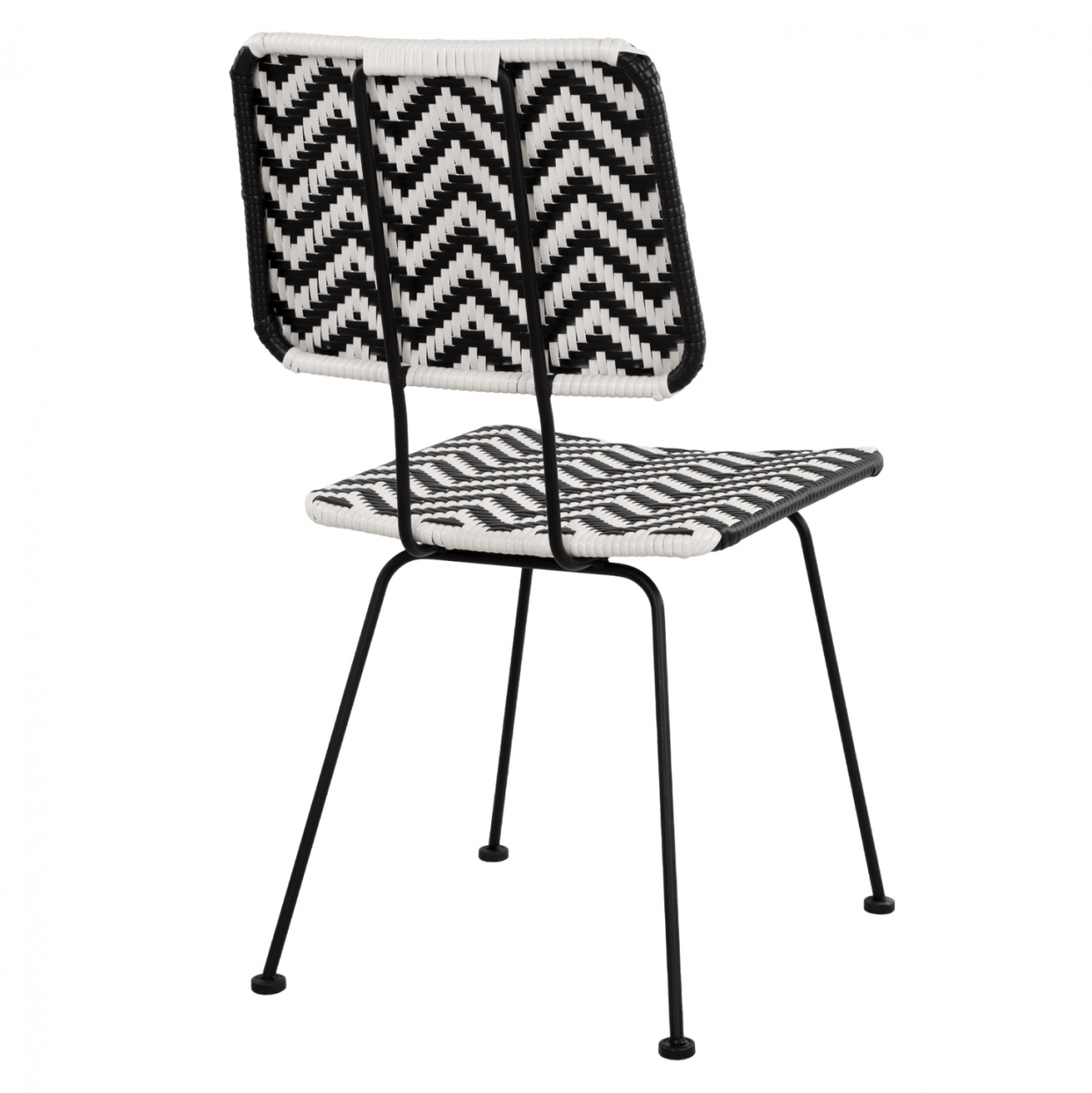 Metallic chair Allegra HM5693 with wivker Black-White 46x56x88cm [5]