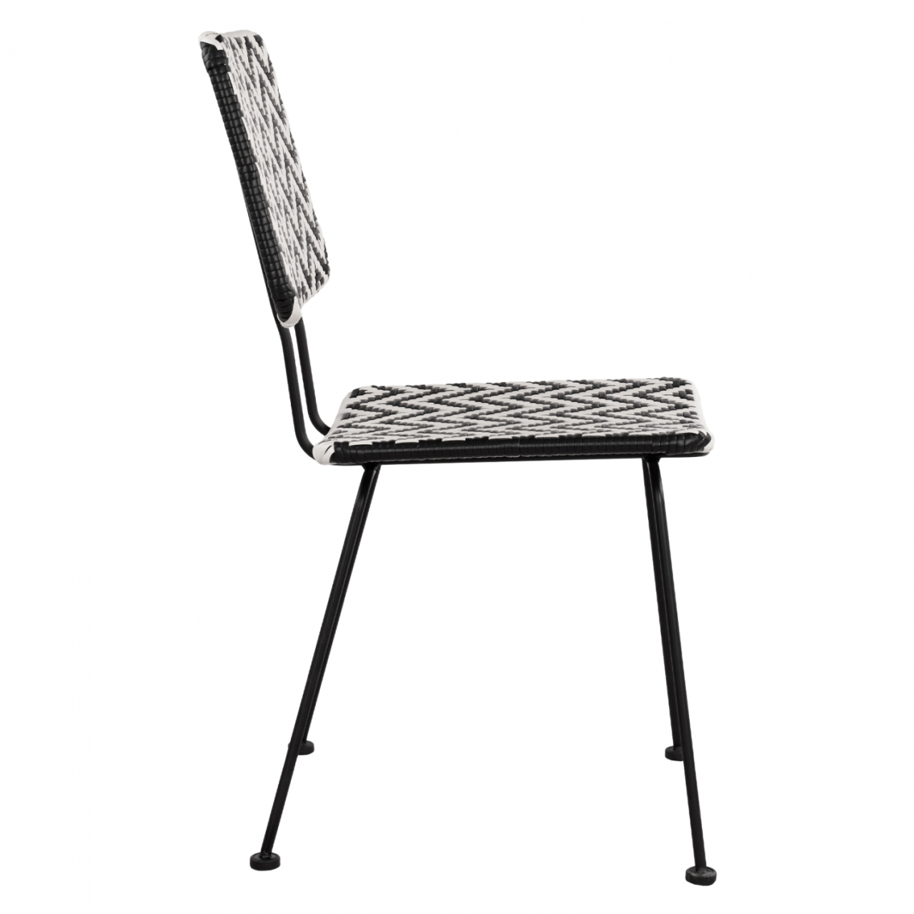 Metallic chair Allegra HM5693 with wivker Black-White 46x56x88cm [4]
