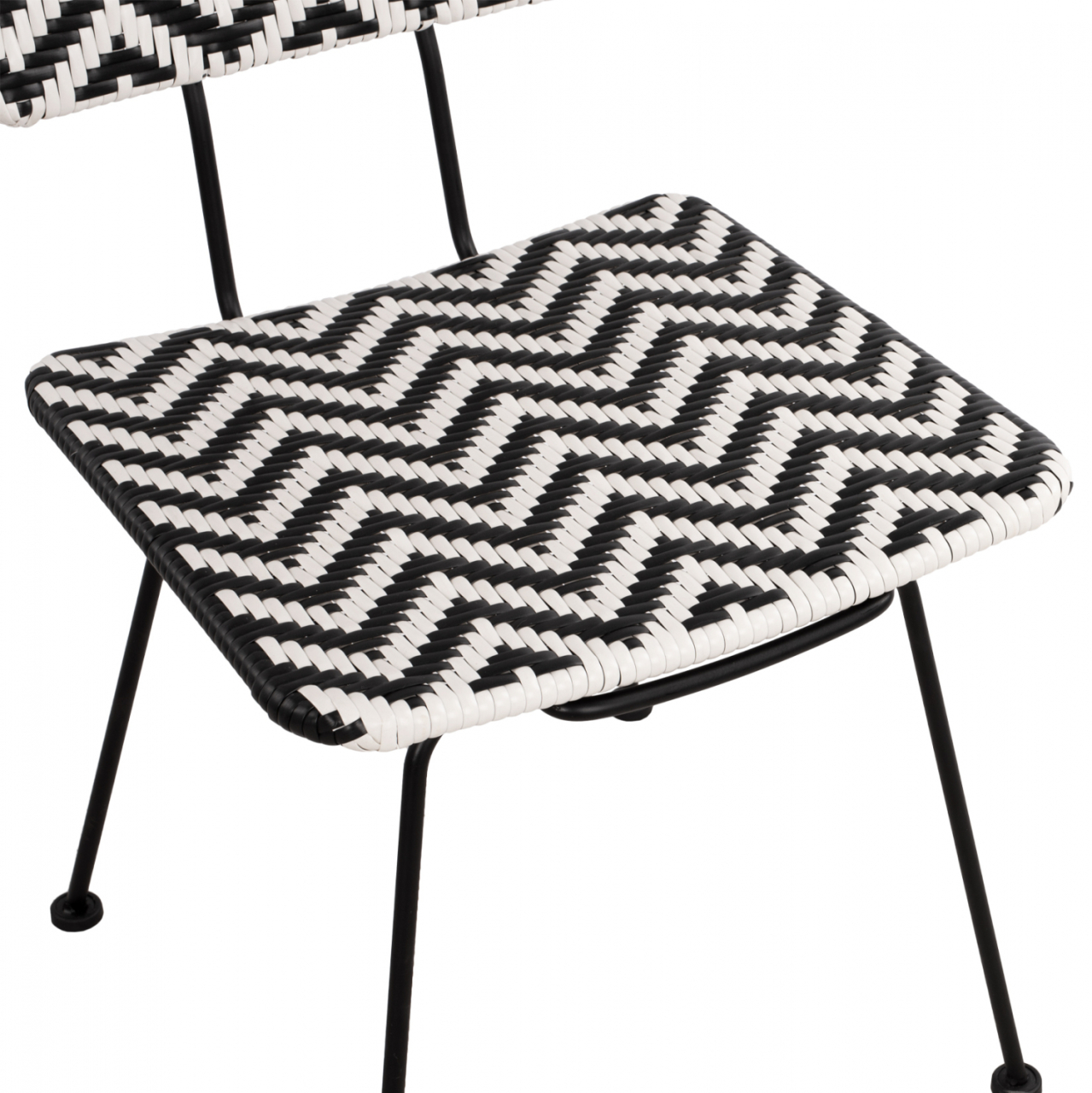 Metallic chair Allegra HM5693 with wivker Black-White 46x56x88cm [8]