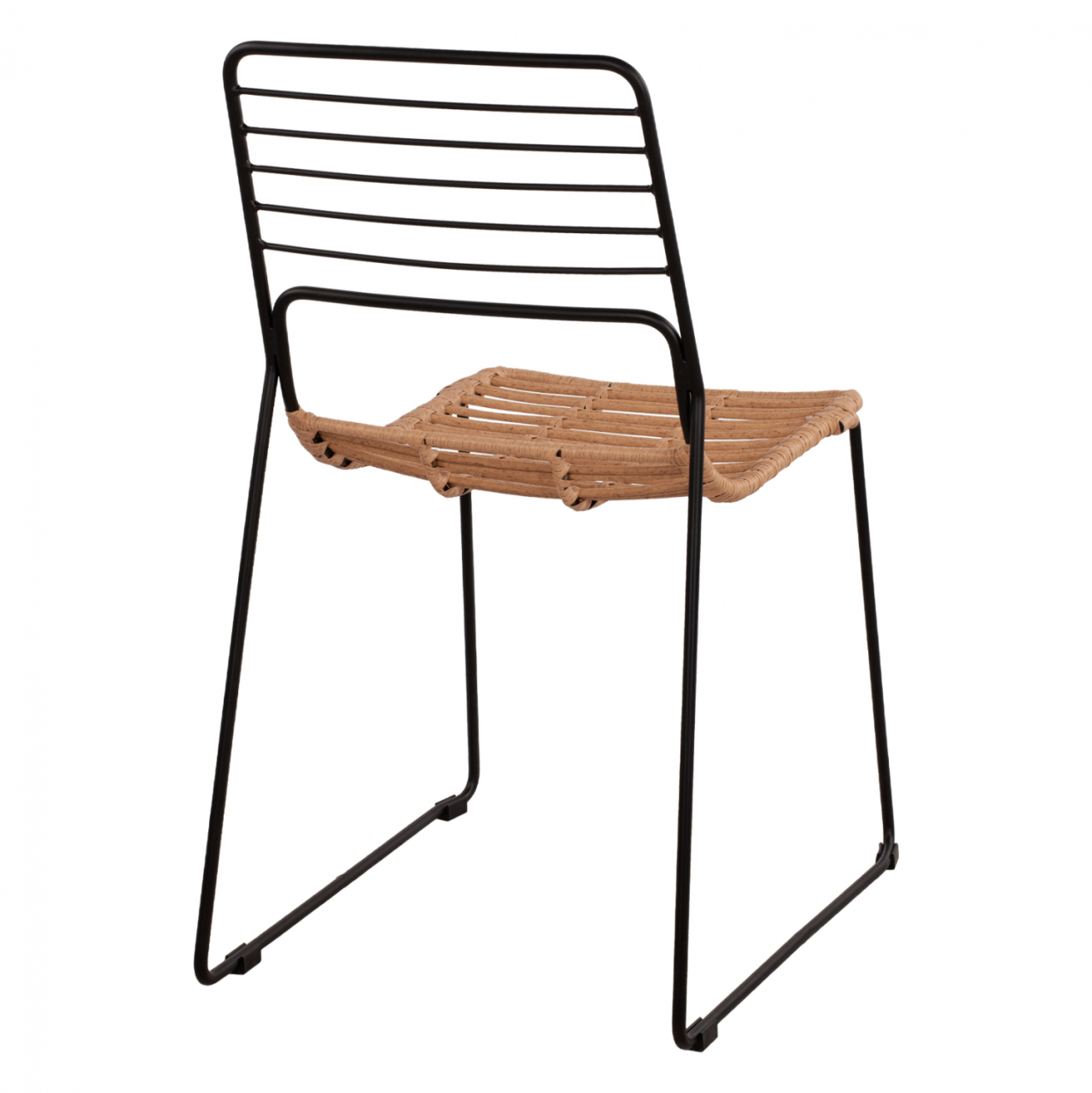 Metallic chair Allegra HM5694 with wicker beige 51x54x83cm [5]