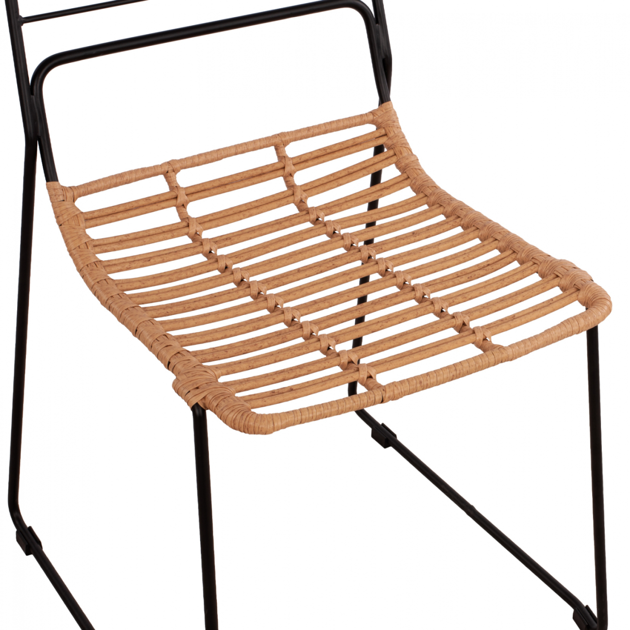 Metallic chair Allegra HM5694 with wicker beige 51x54x83cm [8]
