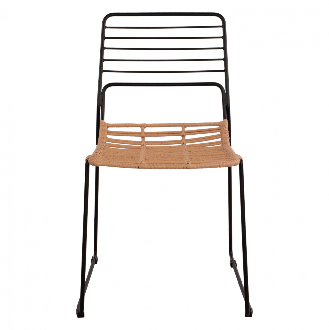 Metallic chair Allegra HM5694 with wicker beige 51x54x83cm [3]