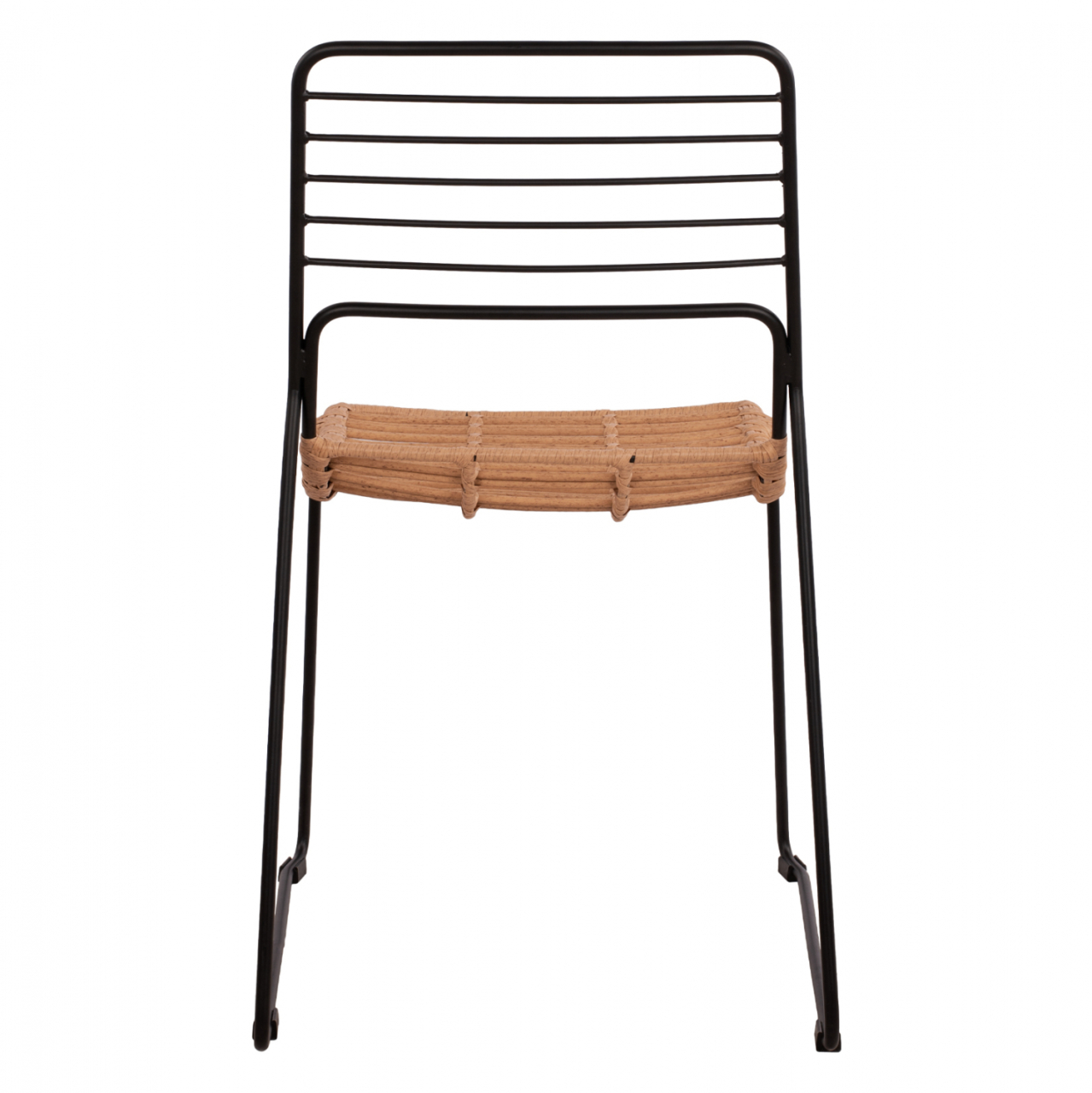 Metallic chair Allegra HM5694 with wicker beige 51x54x83cm [6]