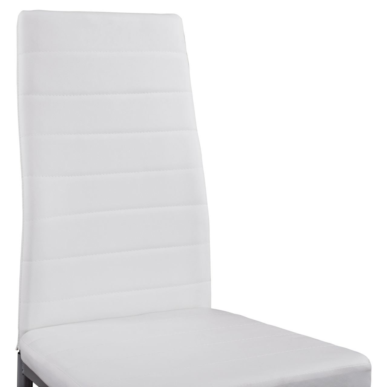 Metallic chair Lady HM0037.11 White PU Metalic Frame K/D 40x48x95H cm [7]