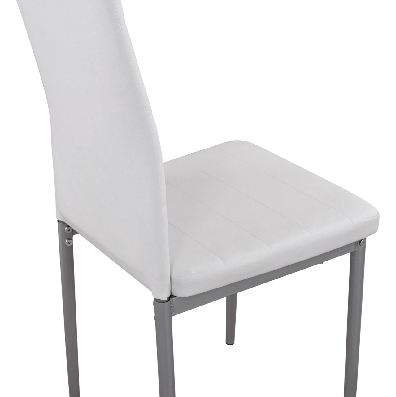 Metallic chair Lady HM0037.11 White PU Metalic Frame K/D 40x48x95H cm [9]