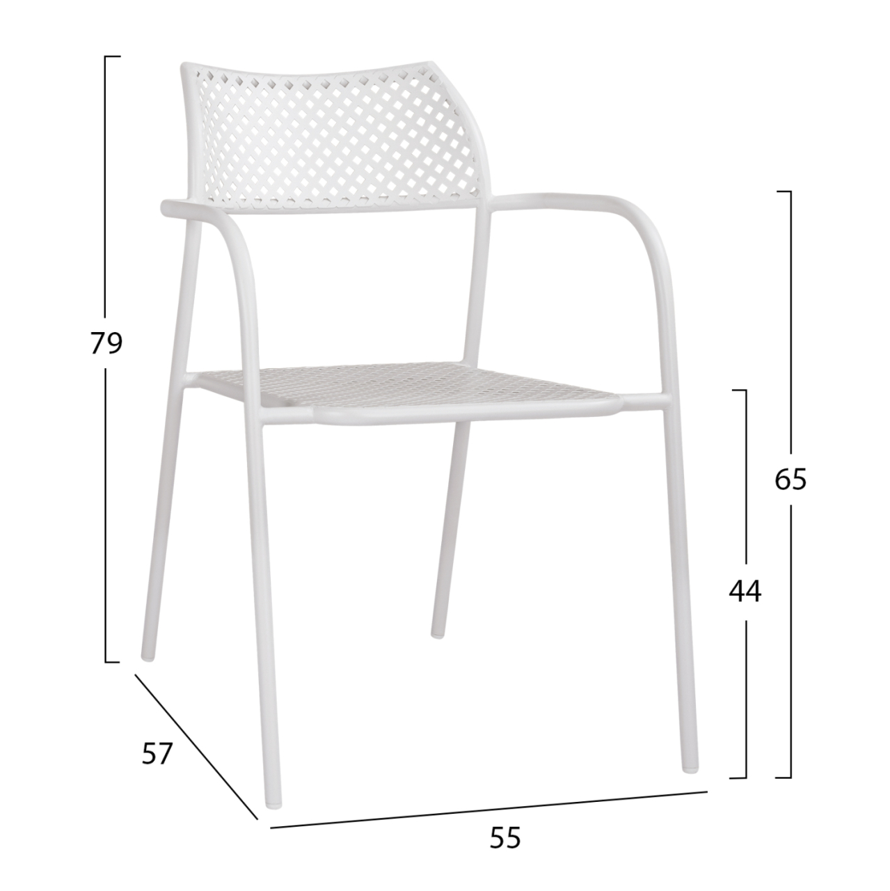 Metallic Chair White Thetis HM5173.12 55x57x79 cm [2]