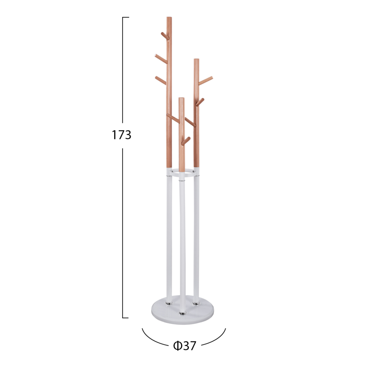 Metallic coat hanger Wyatt beech wood and white Diameter 37x173cm HM8610.01 [2]