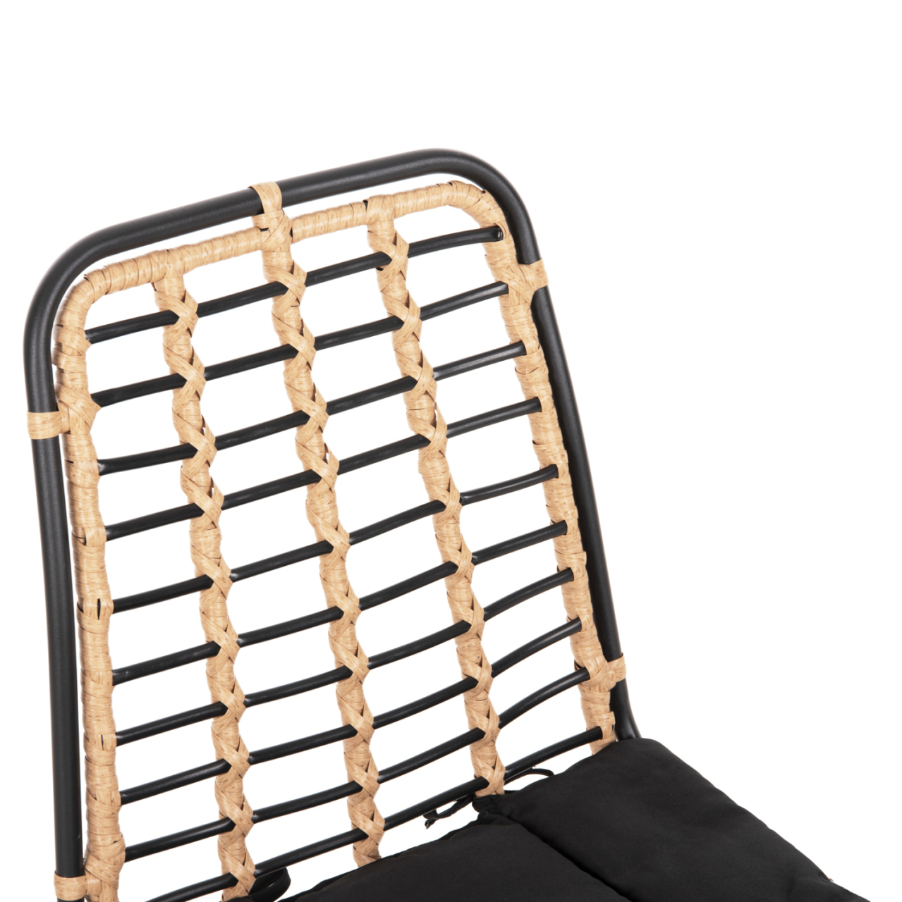 METALLIC DINING CHAIR ALLEGRA HM5691.11 WICKER IN BEIGE-BLACK 51x54x84Hcm. [7]