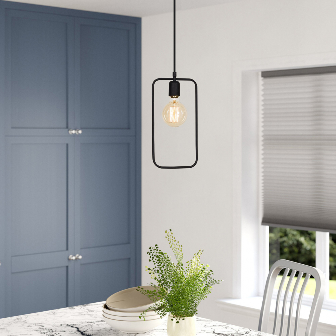 METALLIC PENDANT LIGHT BLACK HM7258 15Χ6Χ123 cm. [4]