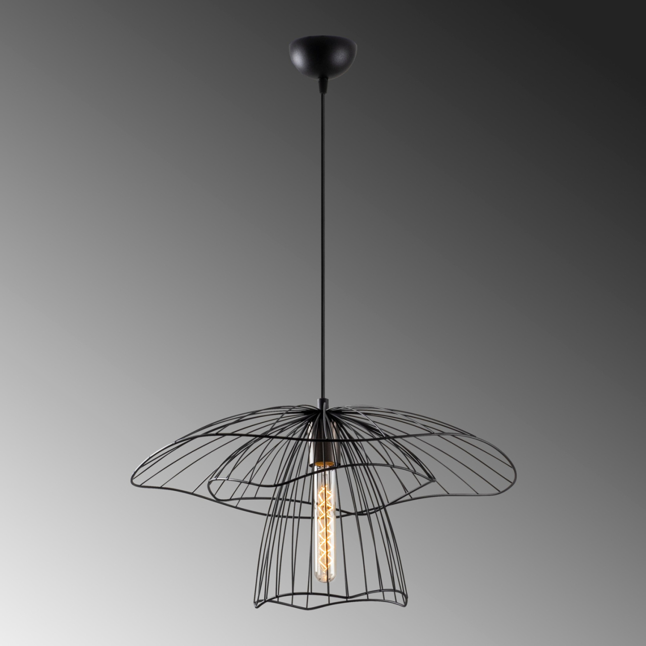 METALLIC PENDANT LIGHT IN BLACK HM7231 E27 Φ50x123 cm. [5]